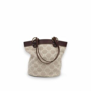 中古 CELINE 凱旋門米色tote