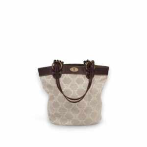 中古 CELINE 凱旋門米色tote