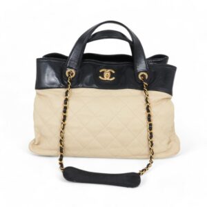 二手 CHANEL 2Way Tote 米白