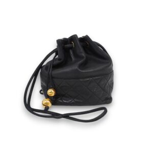 二手 CHANEL 金球水桶袋 黑金
