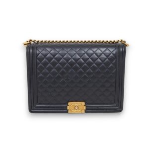 二手 CHANEL BOY 30 羊皮 黑金