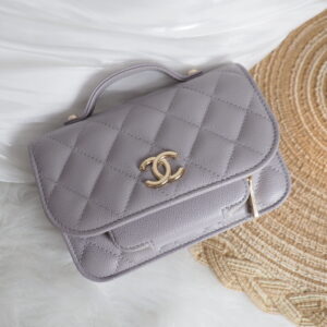 未使用品 CHANEL Mini Affinity 灰色 晶片款