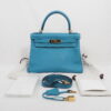 二手 HERMES kelly 28 松石藍金扣