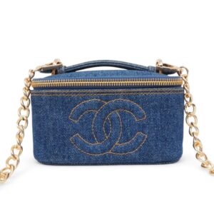 Pre-Loved Chanel Denim Vanity Case Small